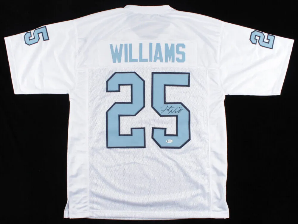 Javonte Williams Signed North Carolina Tar Heels White Jersey (Beckett) Broncos