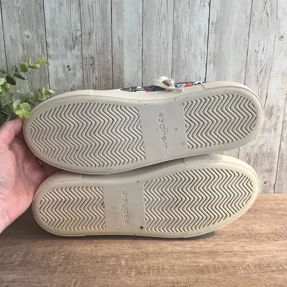 J/Slides Embroidered Floral Sneakers
