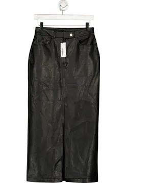 Karen Millen Black Faux Leather Pencil Maxi Skirt UK 8