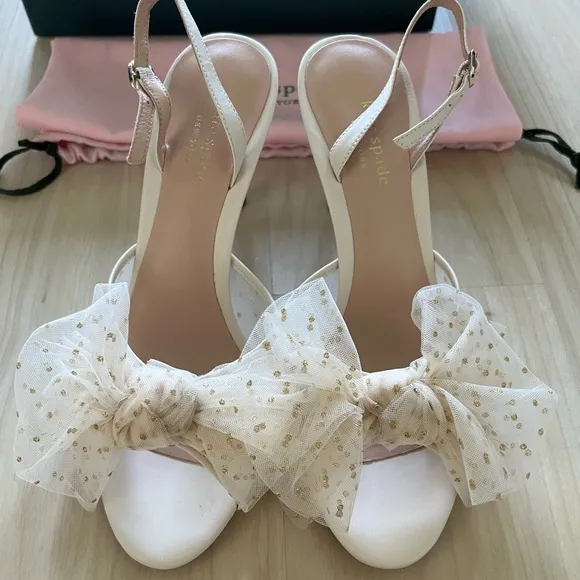 Kate Spade Bridal Sparkle Slingback Heels