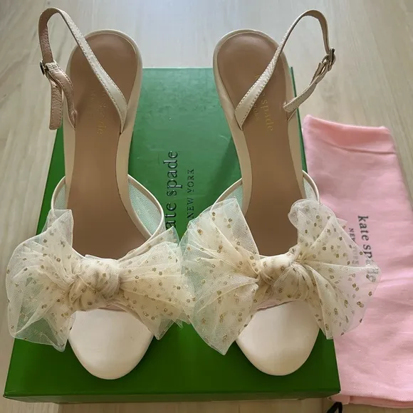 Kate Spade Bridal Sparkle Slingback Heels