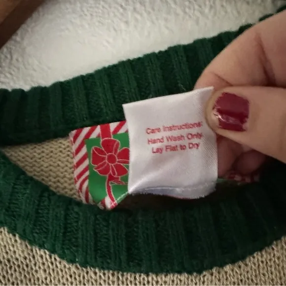Knit Christmas Sweater Sequins Ugly Sweater Funny Naughty Xmas Wine Top Sz Small