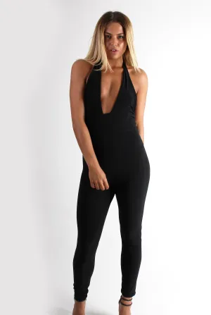 Lela Black Halterneck Jumpsuit