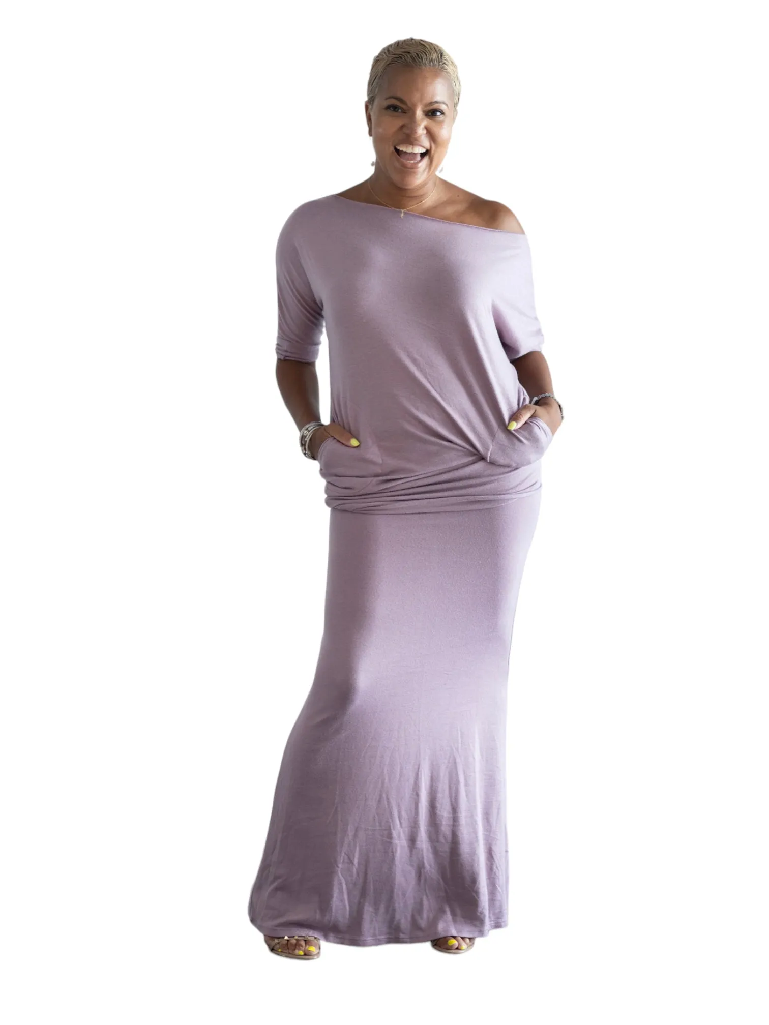 Lisa -Zen Dress w/pockets - Lavender - TN-51