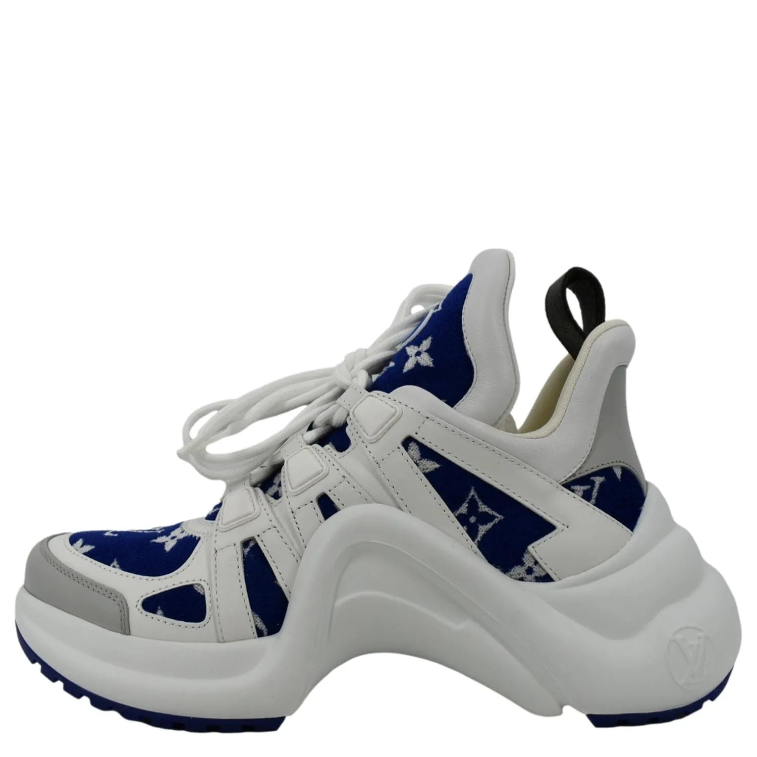 LOUIS VUITTON Archlight Sneakers Jacquard Leather White Size 38