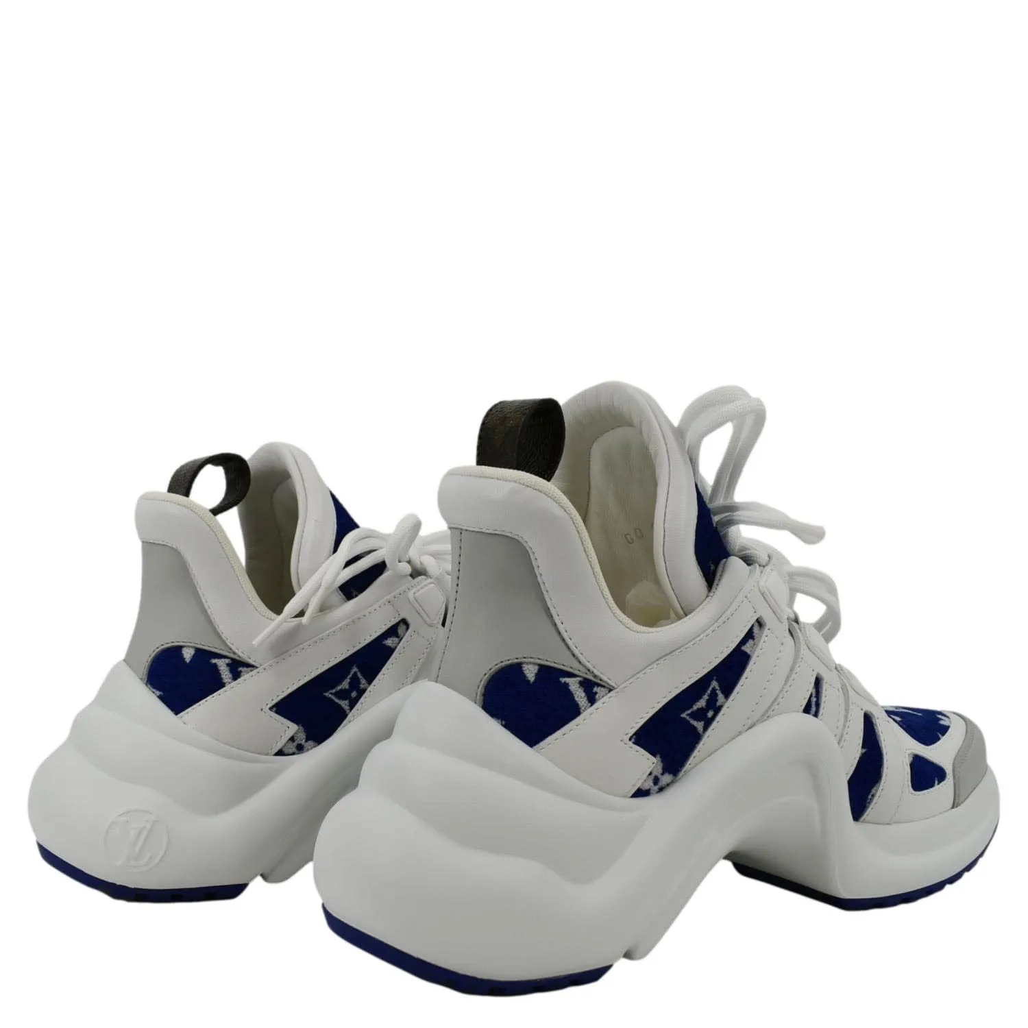 LOUIS VUITTON Archlight Sneakers Jacquard Leather White Size 38