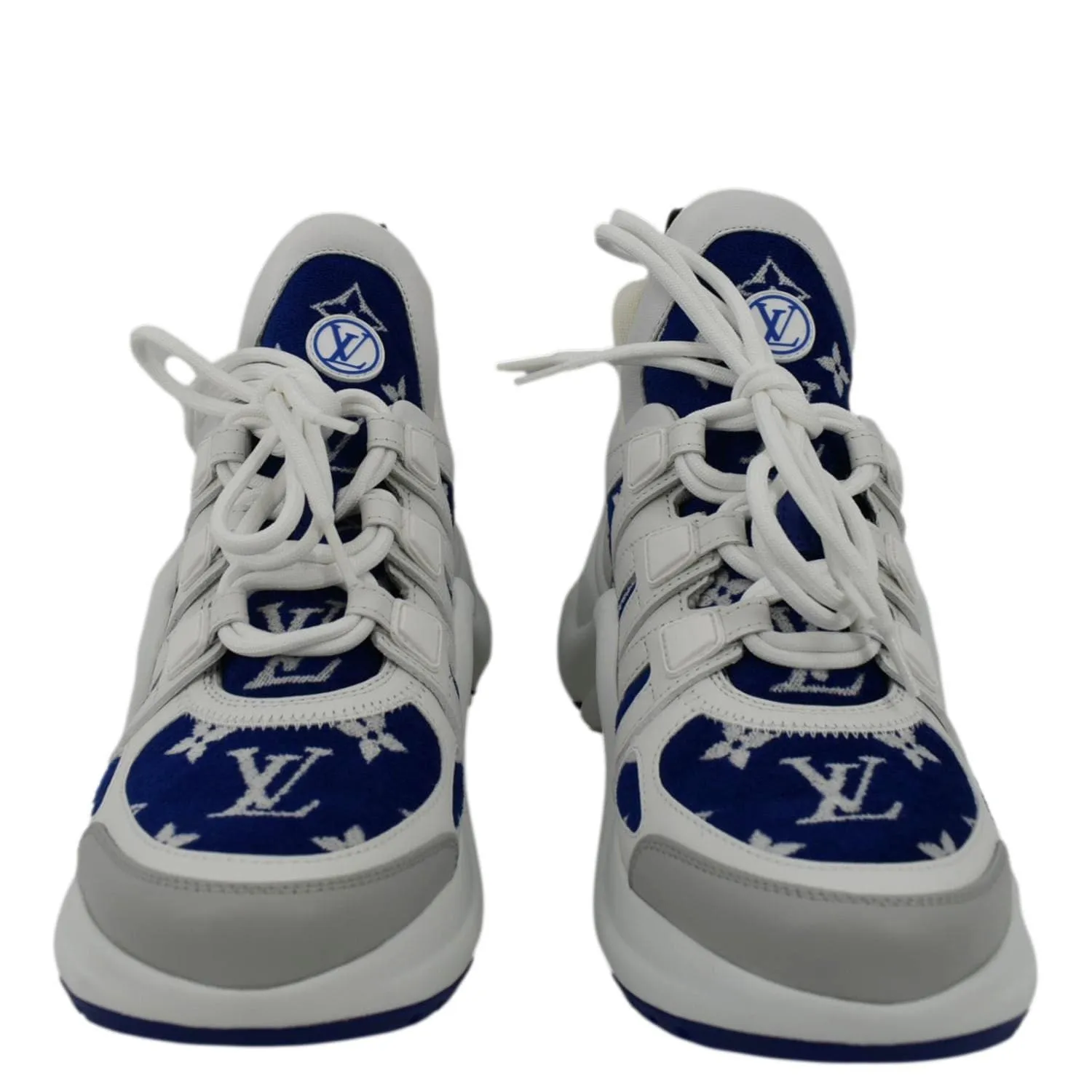 LOUIS VUITTON Archlight Sneakers Jacquard Leather White Size 38