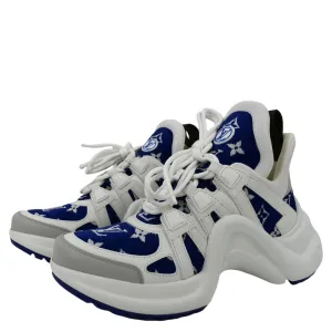 LOUIS VUITTON Archlight Sneakers Jacquard Leather White Size 38