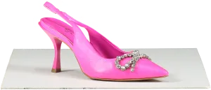 Luiza Barcelos Pink Crystal Bow Embellished Sling Back Heels UK 6 EU 39 👠
