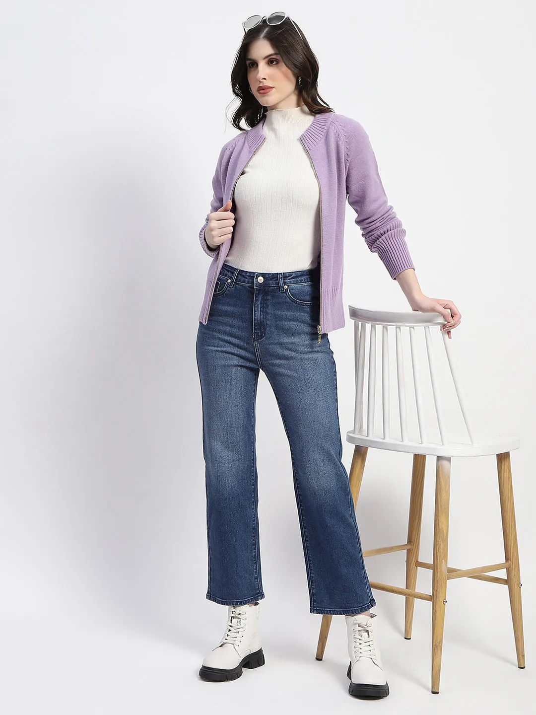 Madame Knit Lilac Mock Neck Sweater