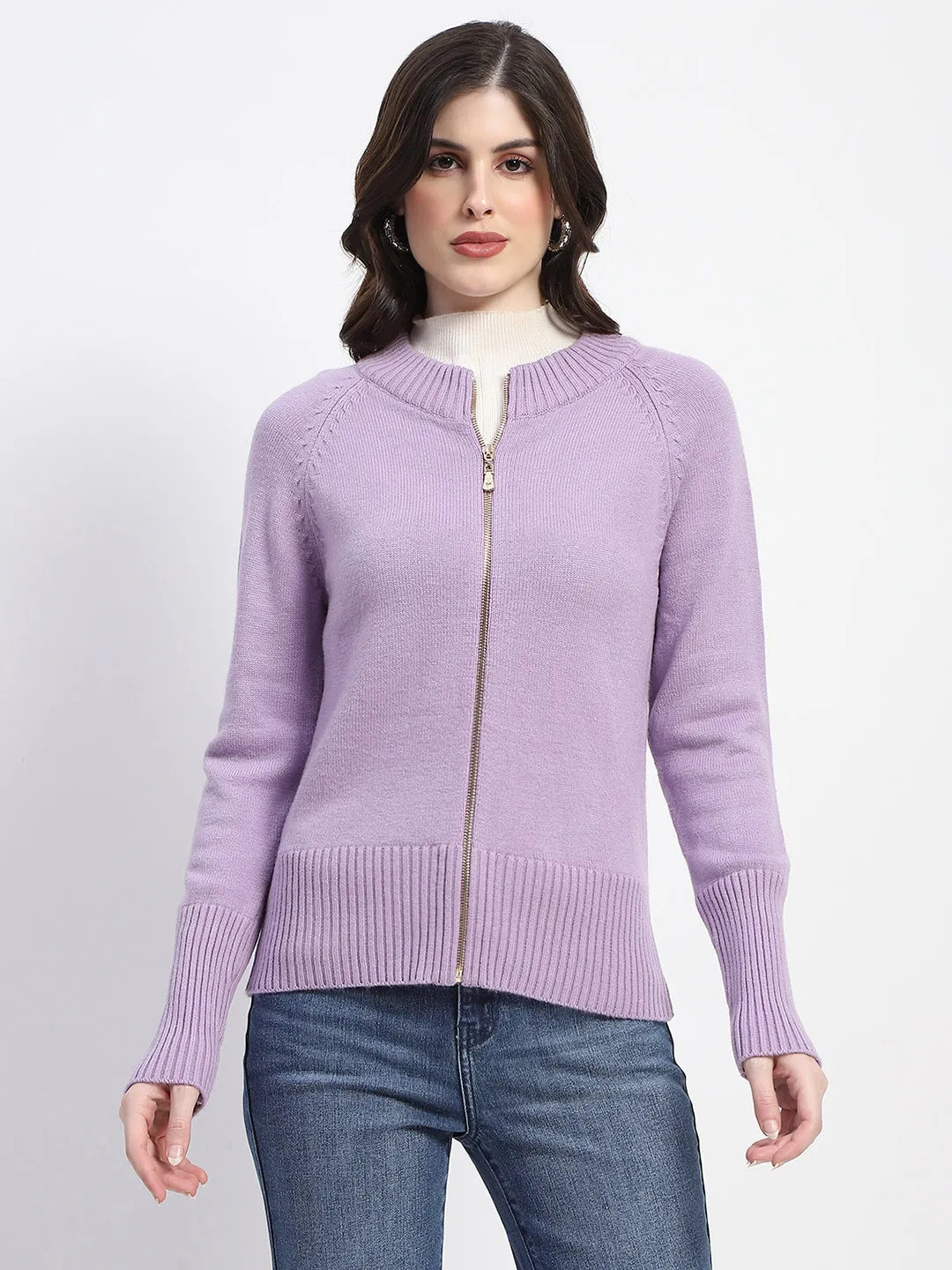 Madame Knit Lilac Mock Neck Sweater