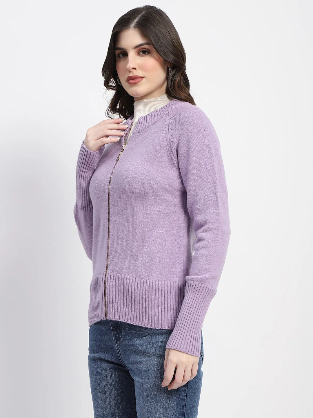 Madame Knit Lilac Mock Neck Sweater