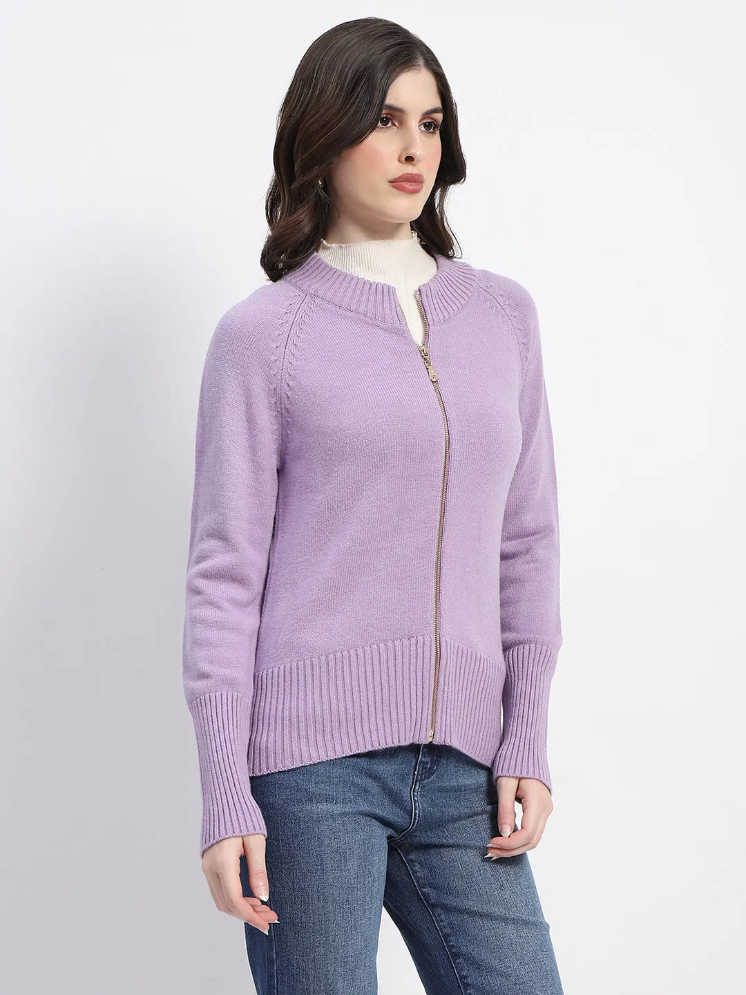 Madame Knit Lilac Mock Neck Sweater