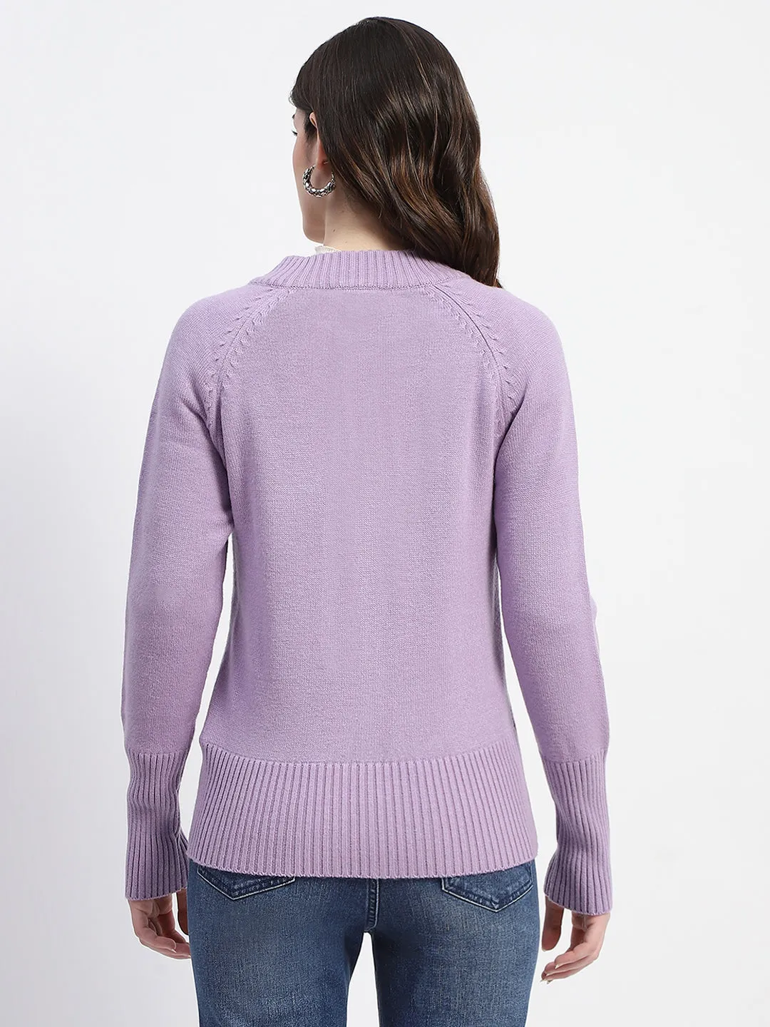 Madame Knit Lilac Mock Neck Sweater