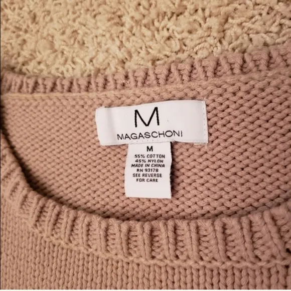 Magaschoni Sweater Chunky Knit Neutral Size Medium