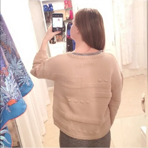 Magaschoni Sweater Chunky Knit Neutral Size Medium