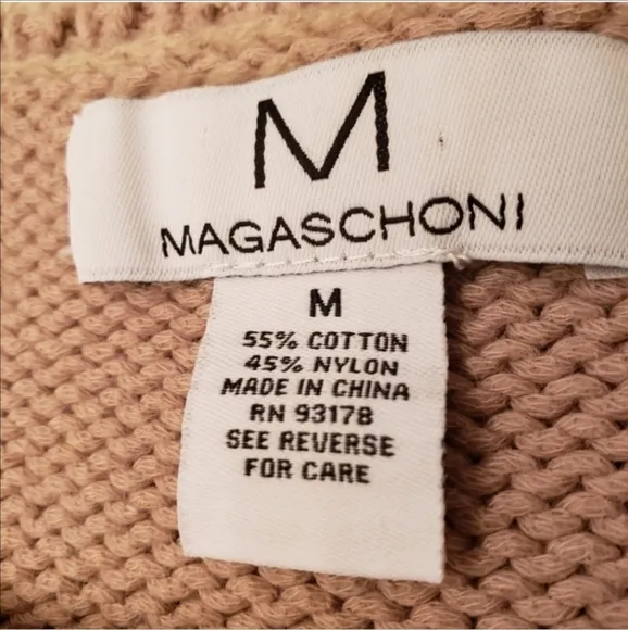 Magaschoni Sweater Chunky Knit Neutral Size Medium