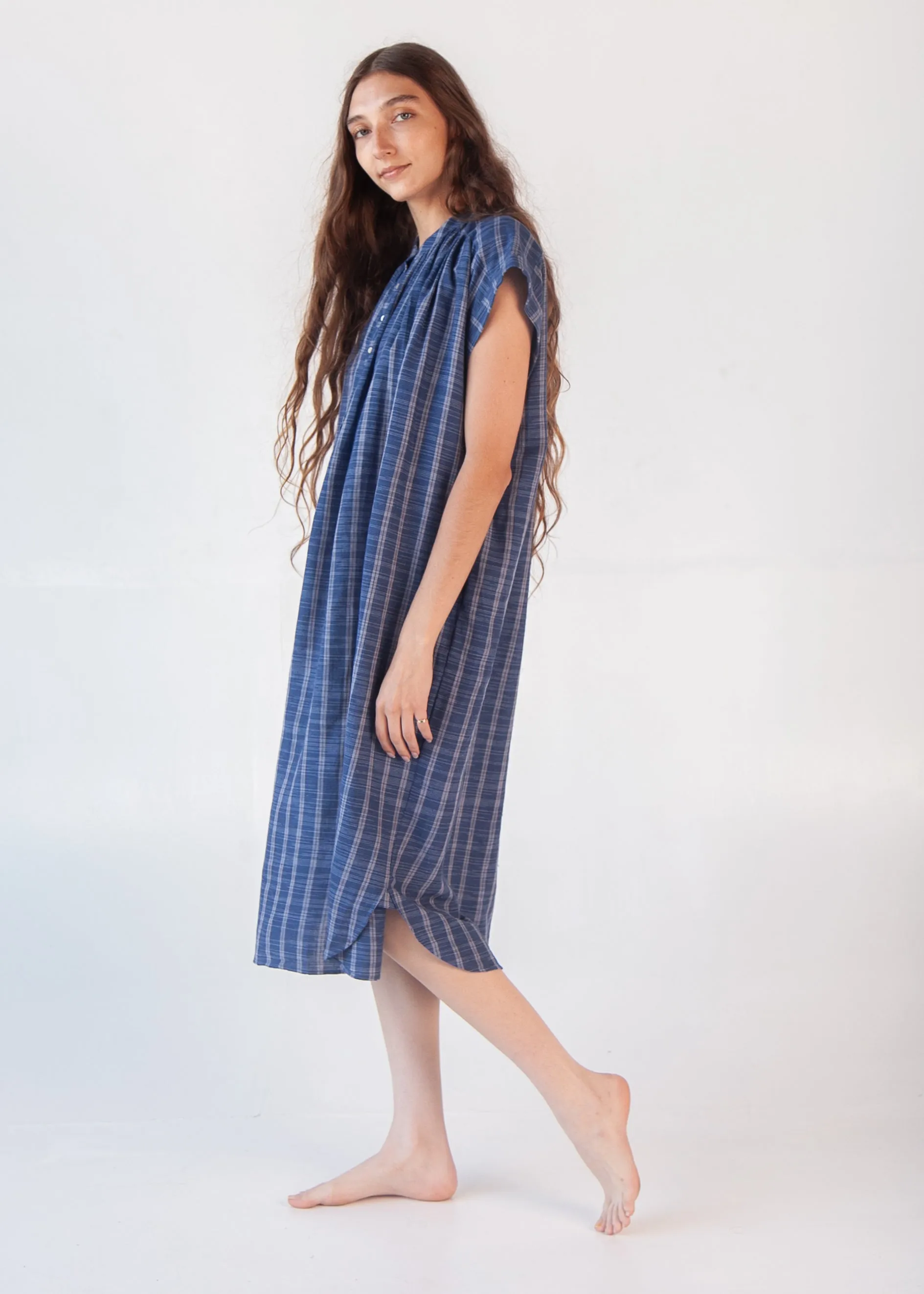Maia Multi Pin Stripe Dress - Natural Indigo
