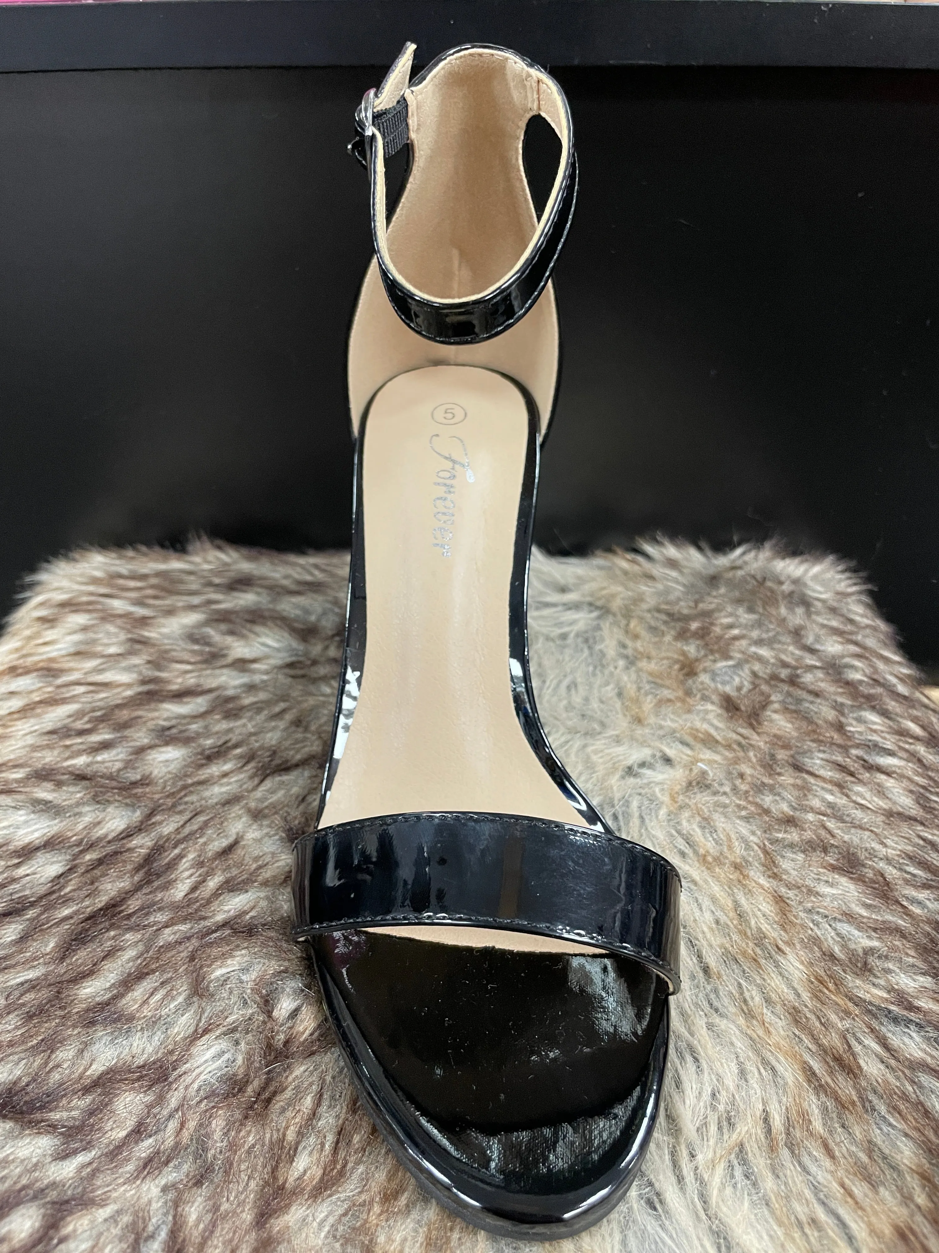 Maya Black Metallic Heels