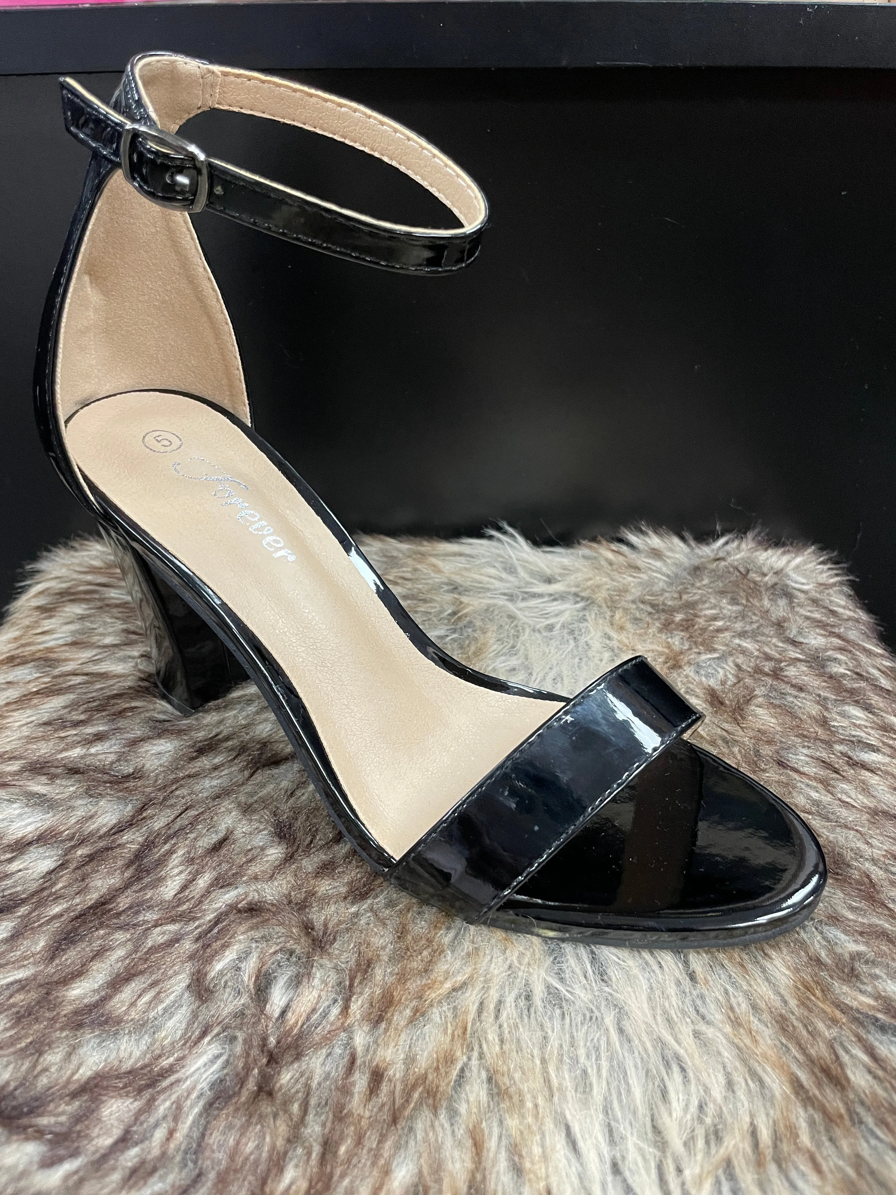 Maya Black Metallic Heels