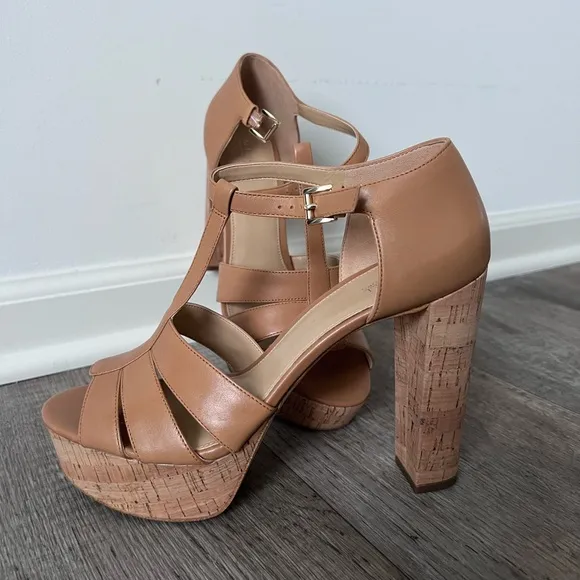 Michael Kors Women's Strappy High Heels Tan