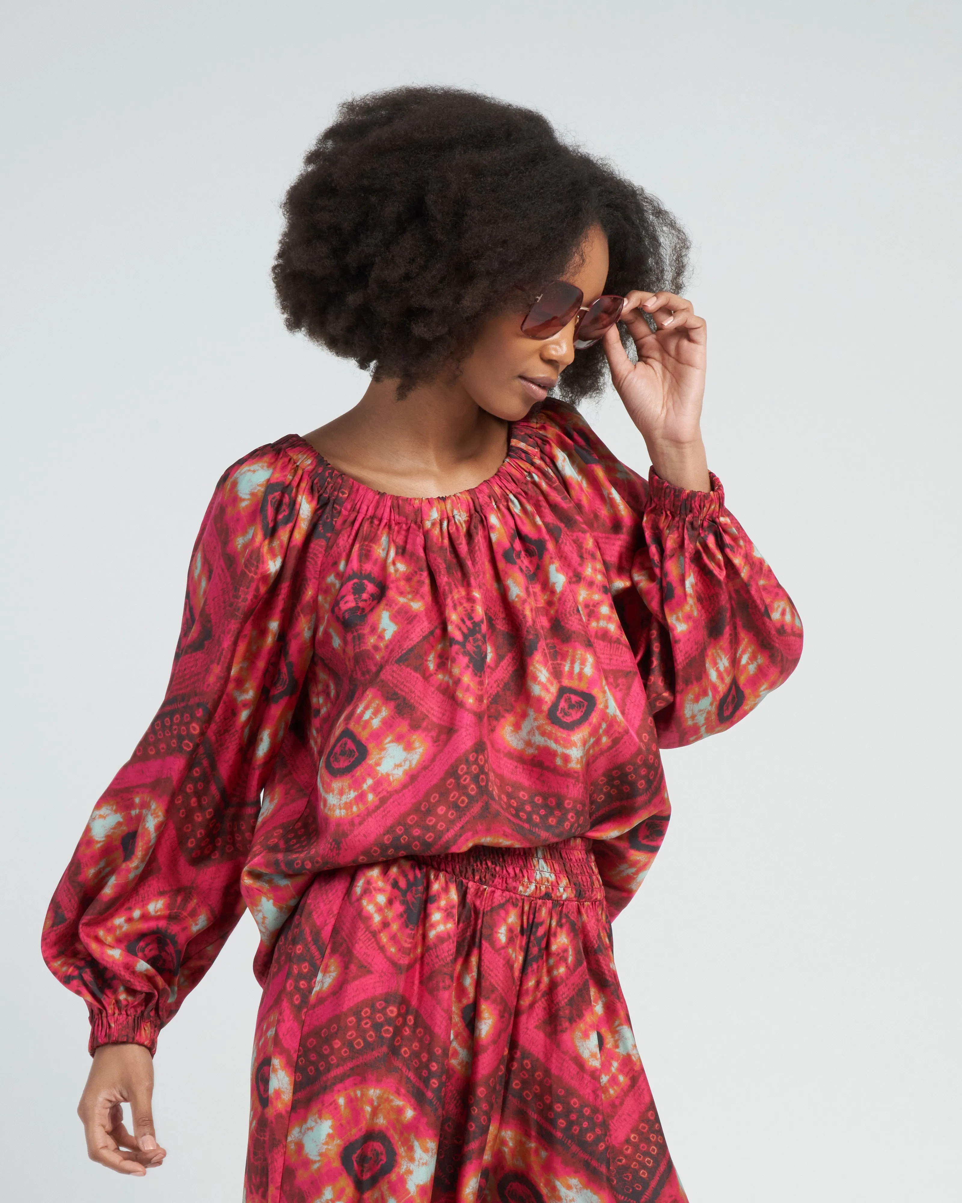 nadya blouse - wild rose
