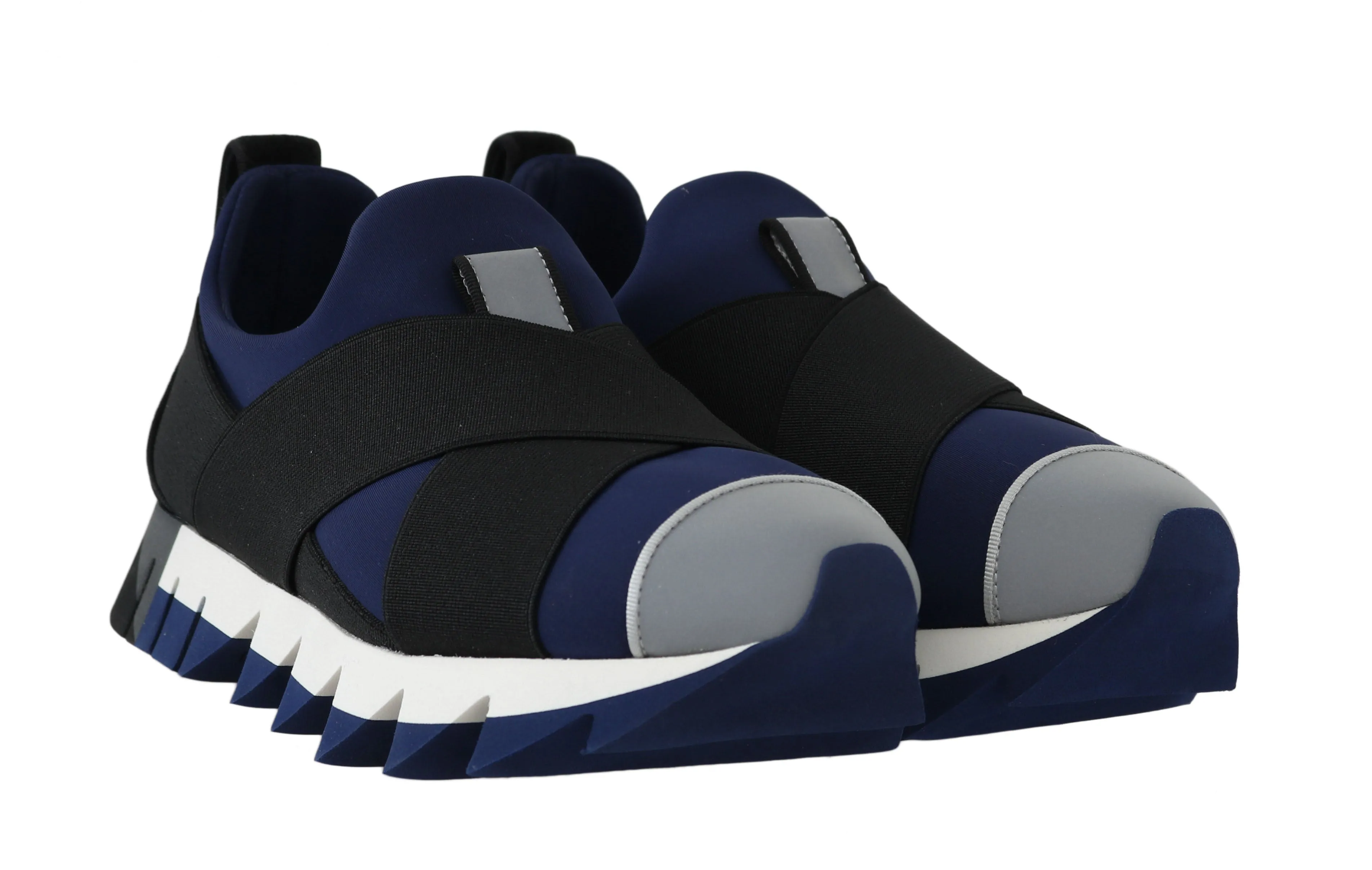 Neoprene Black Blue Strap Sneakers