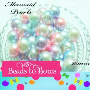 NEW 20mm Mermaid Pearls, Bubblegum Pearls, Ombre Pearl Beads, Gumball Beads, Magic Pearls,  Supply Bead, Chunky Gumball Pearl bead