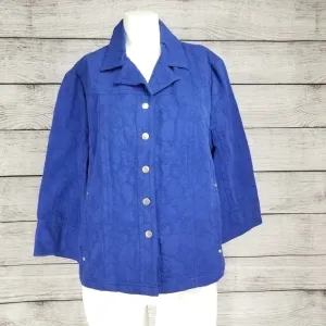 NEW Coldwater Creek 14 Textured Jacquard Jacket 3/4 Sleeves