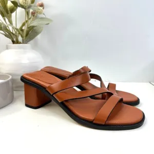 New Everlane The Italian Leather Tourist Heel Sandal Adobe Brown Women 6 NWOB