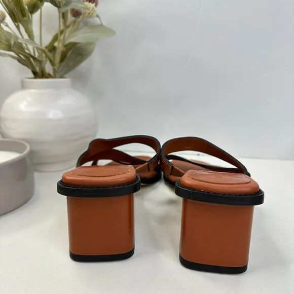 New Everlane The Italian Leather Tourist Heel Sandal Adobe Brown Women 6 NWOB
