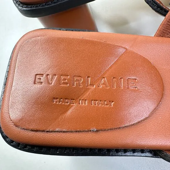 New Everlane The Italian Leather Tourist Heel Sandal Adobe Brown Women 6 NWOB
