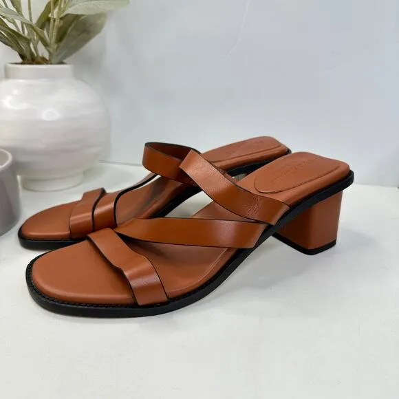 New Everlane The Italian Leather Tourist Heel Sandal Adobe Brown Women 6 NWOB