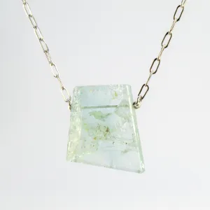 NEW! Geometric Aquamarine on Sterling Silver Necklace by Rina Young