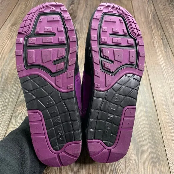 Nike ID Air Max Lunarlon Purple Black Suede Sneakers Men's Size 11.5