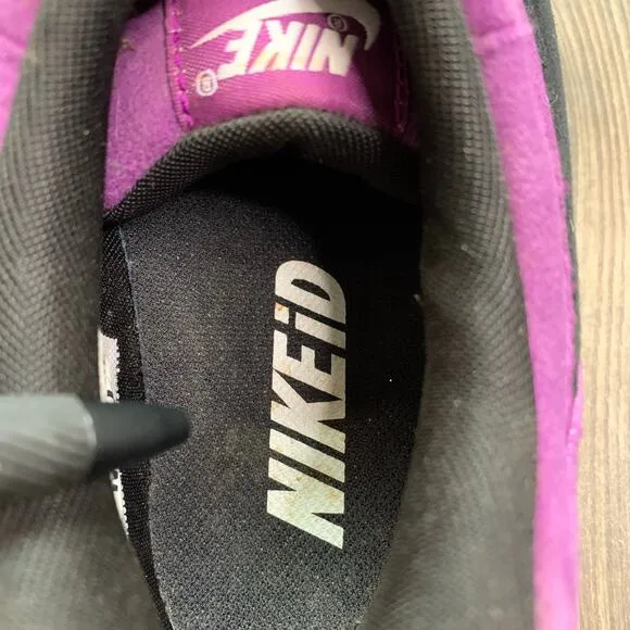 Nike ID Air Max Lunarlon Purple Black Suede Sneakers Men's Size 11.5