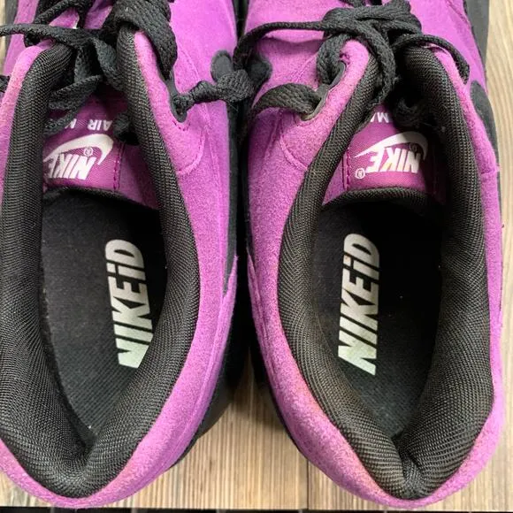 Nike ID Air Max Lunarlon Purple Black Suede Sneakers Men's Size 11.5
