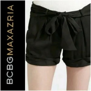 NWOT BCBGMAXAZRIA SATIN SHORTS SILKY BELTED SIZE 2 WOMENS SZ 2