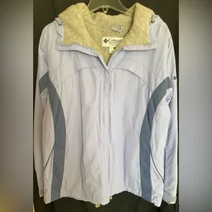 NWOT Columbia insulated winter coat, blue with gray fleece interior, Sz. Lg