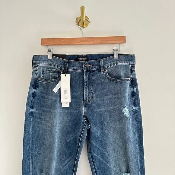 NWT Banana Republic Girlfriend High Rise Straight Jeans Blue 31