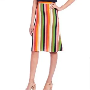NWT Gianni Bini size Gorgeous Striped A-Line Midi Skirt