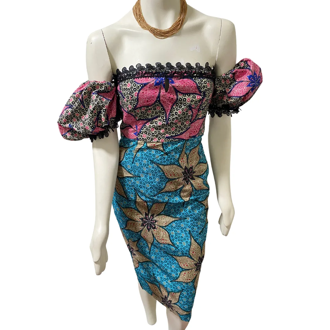 Off the shoulder multi colors dress
