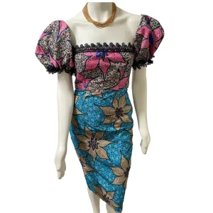 Off the shoulder multi colors dress