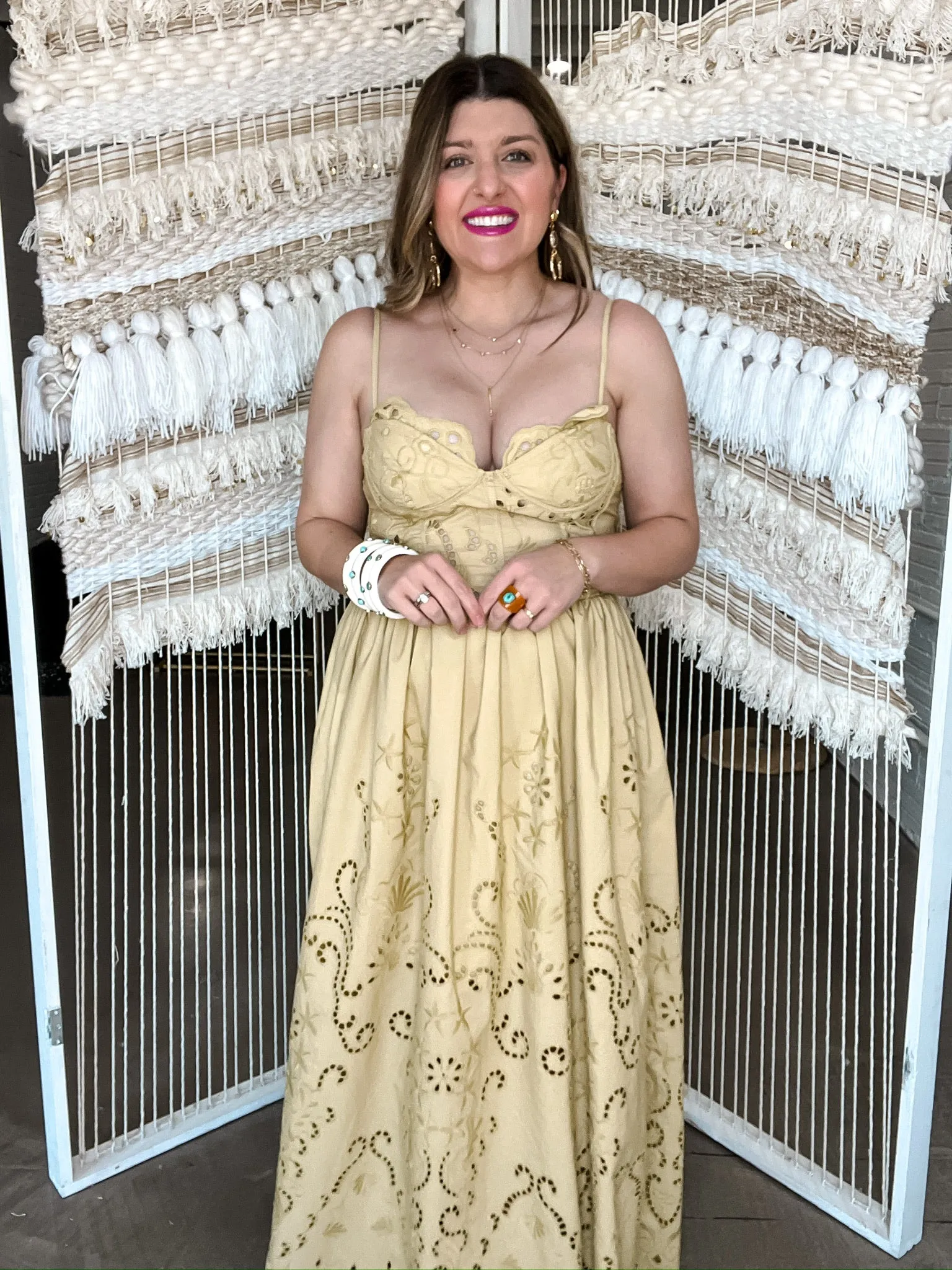 Olive You Eyelet Maxi Dress