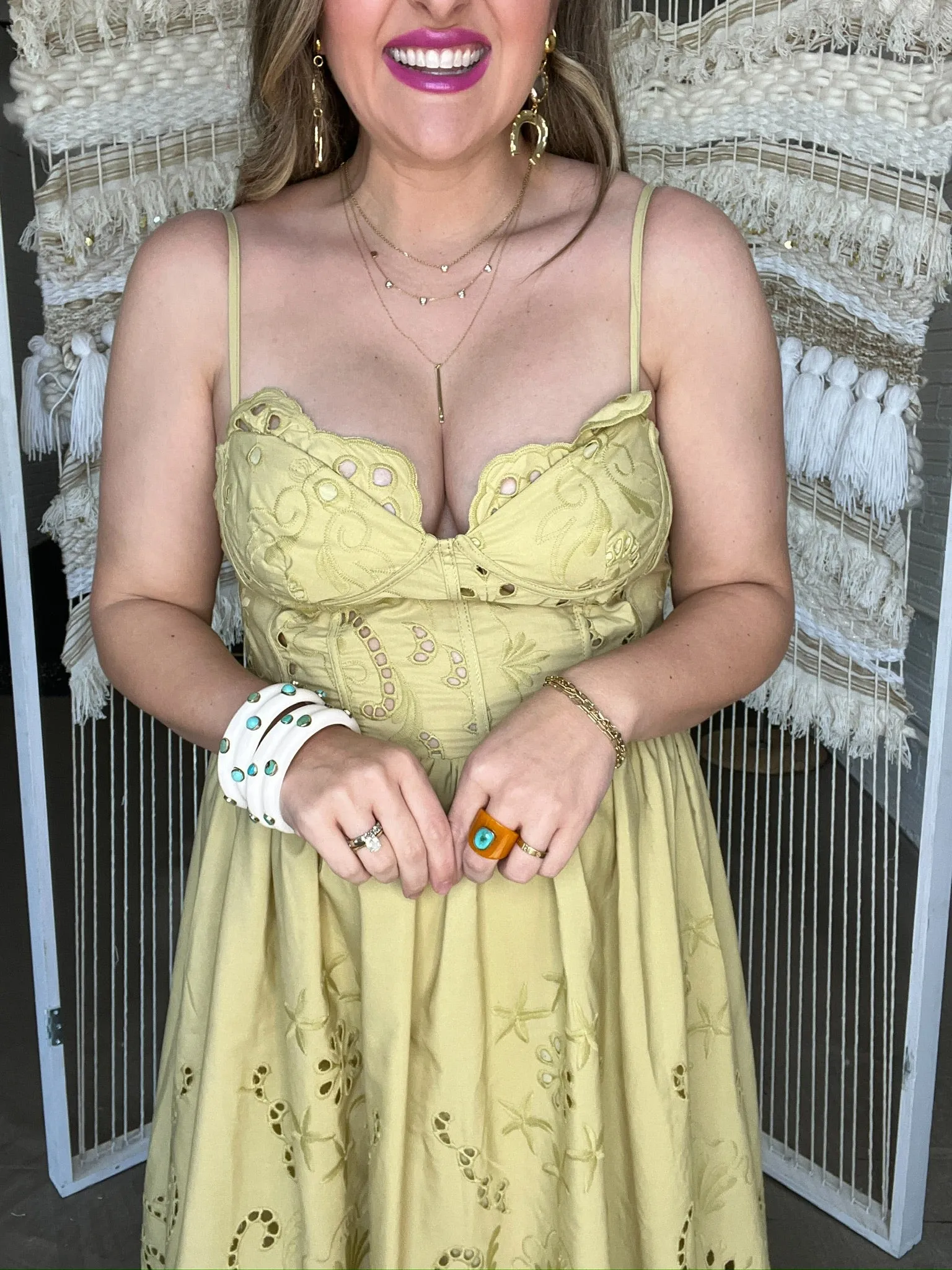 Olive You Eyelet Maxi Dress