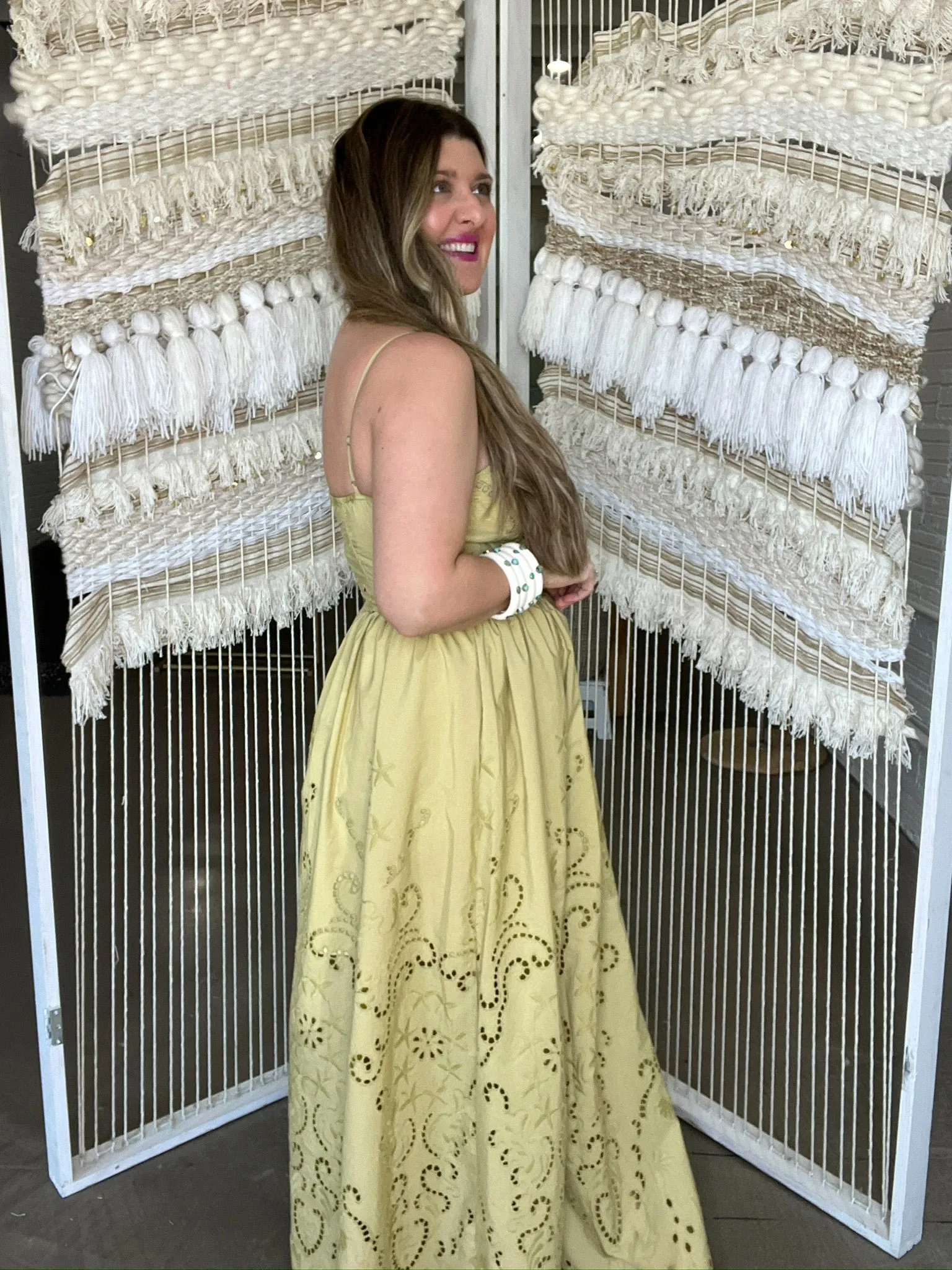 Olive You Eyelet Maxi Dress