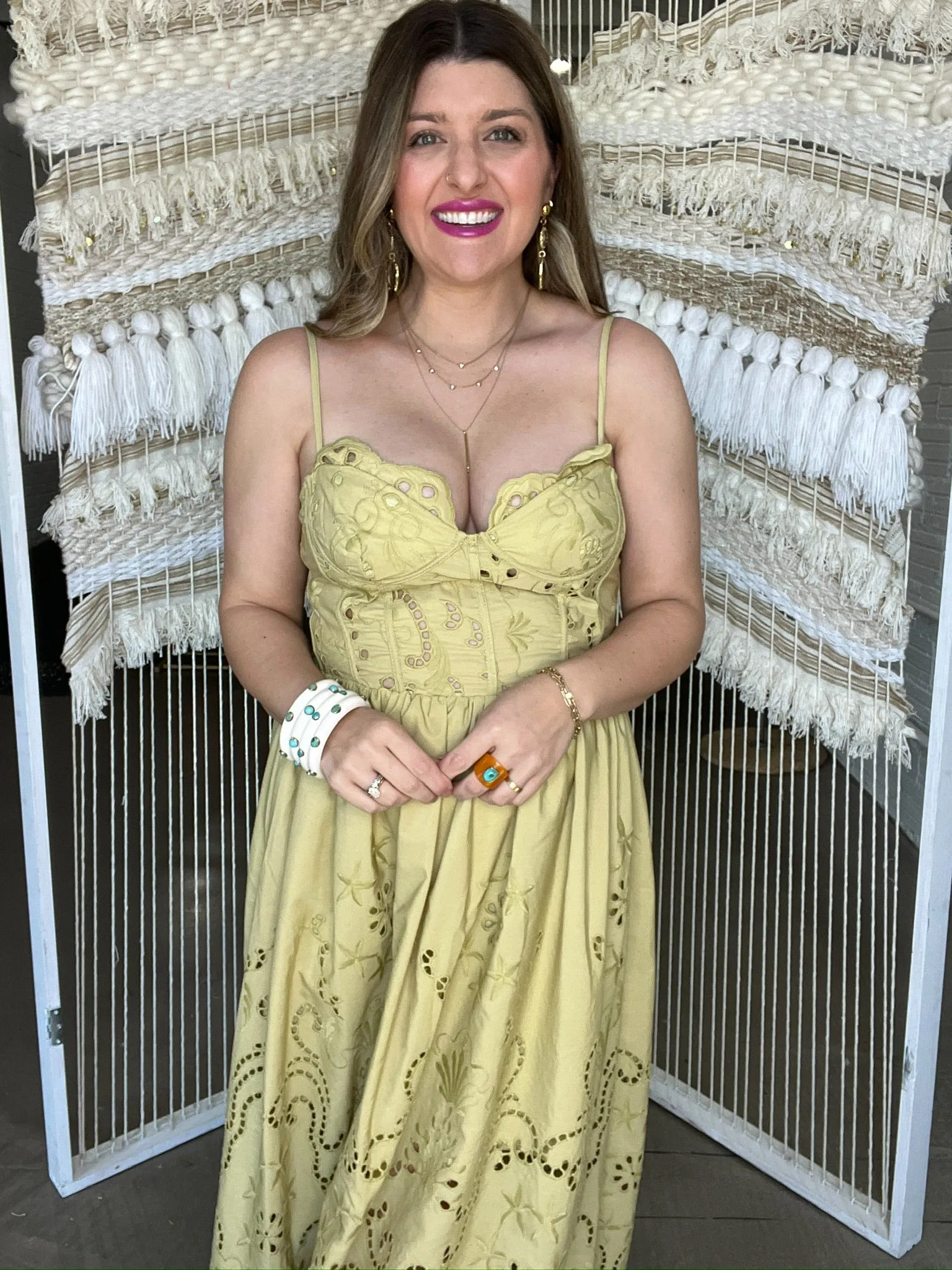 Olive You Eyelet Maxi Dress