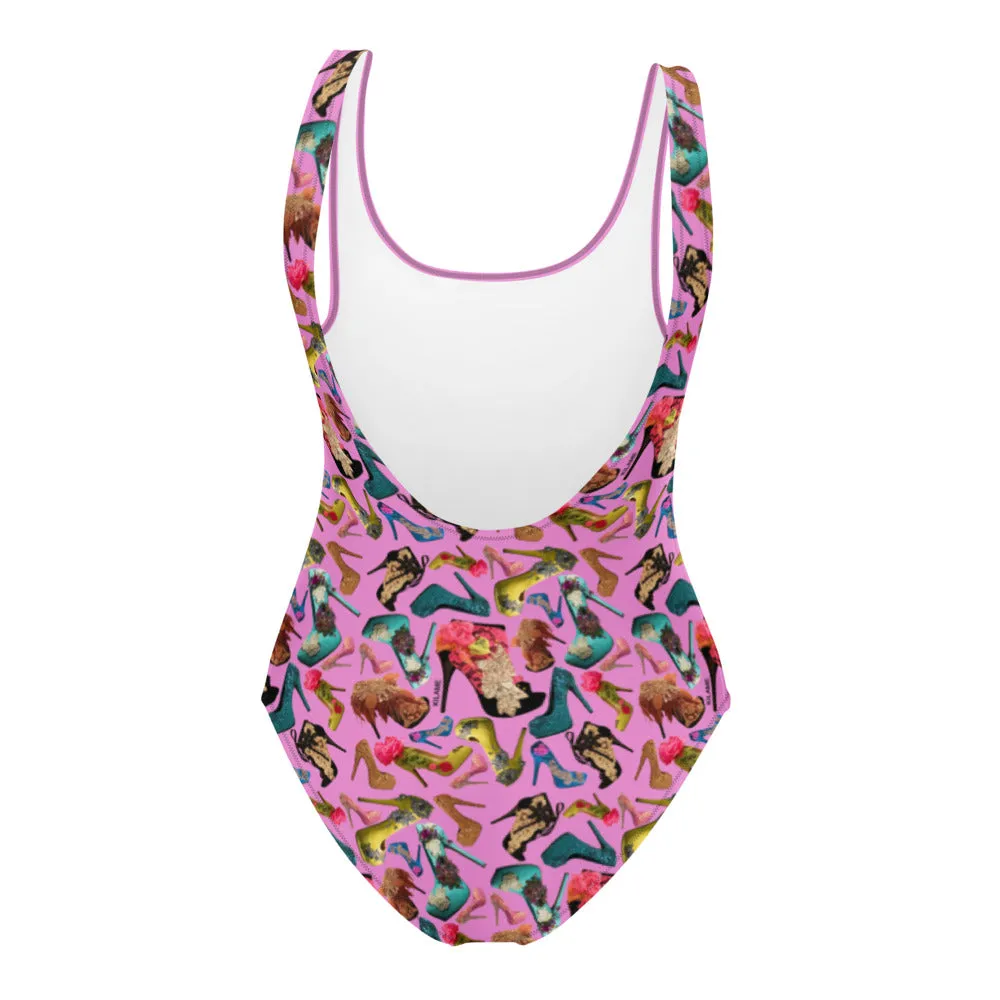 One-Piece Swimsuit 'I close deals in heels'