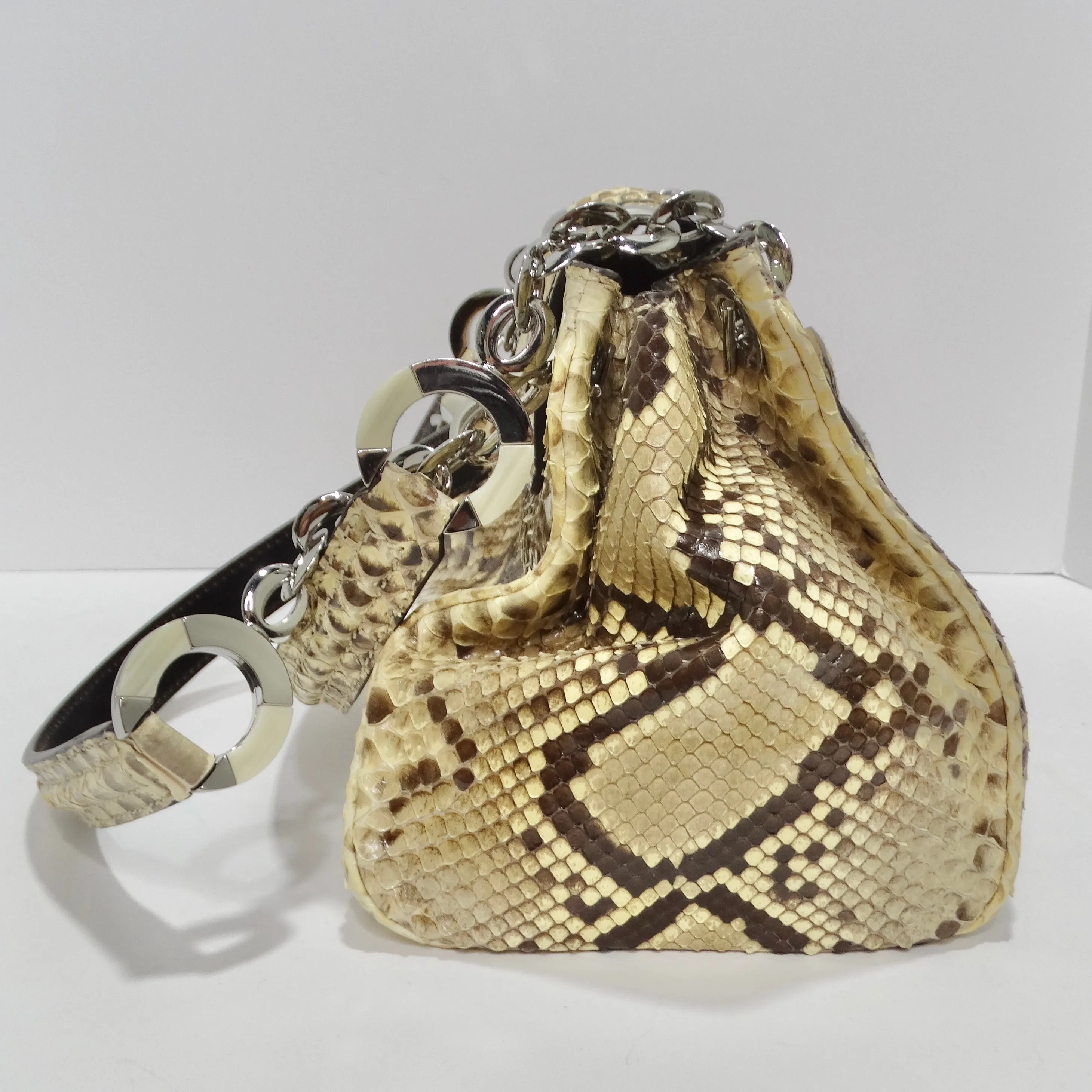 Oscar De La Renta Snakeskin Shoulder Bag