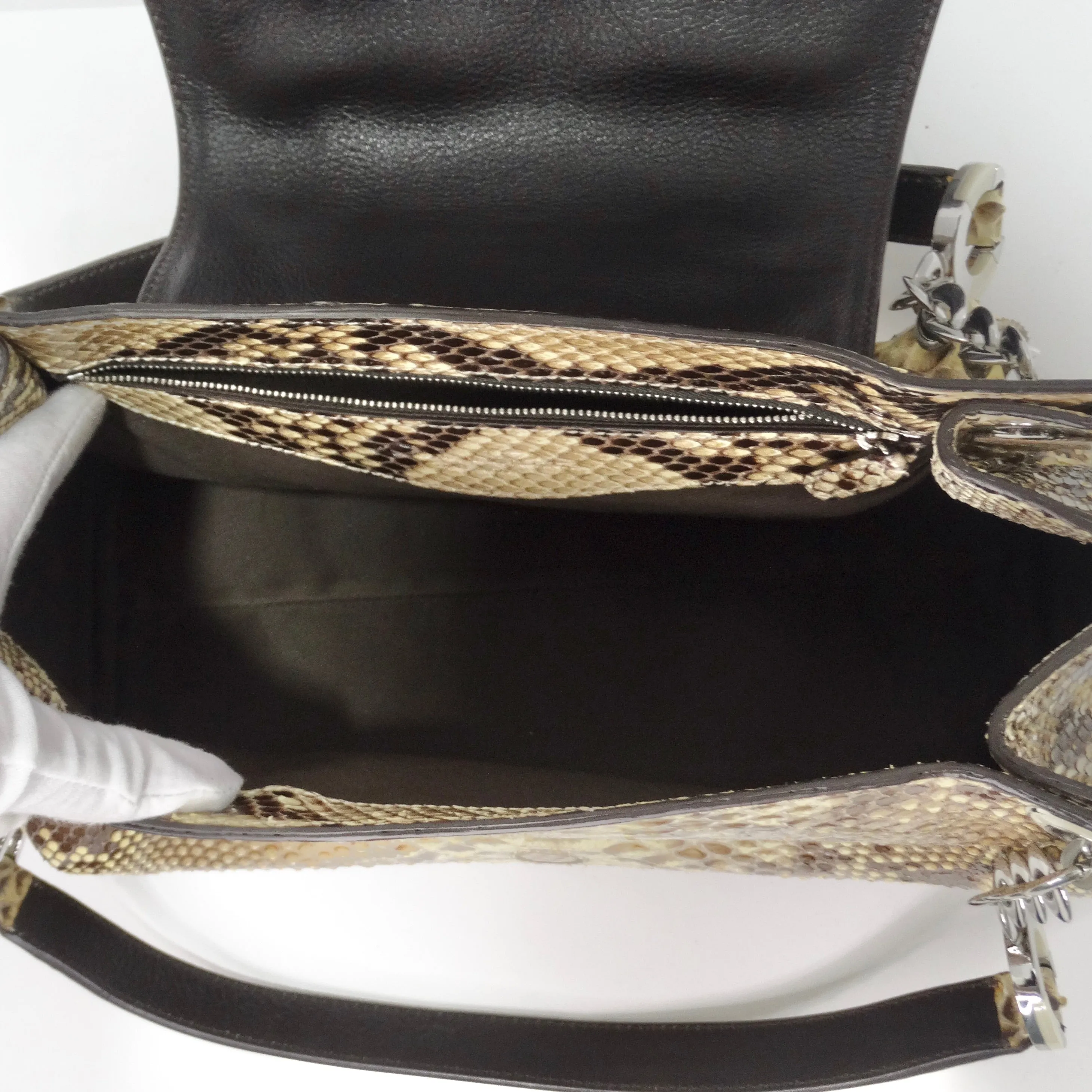 Oscar De La Renta Snakeskin Shoulder Bag